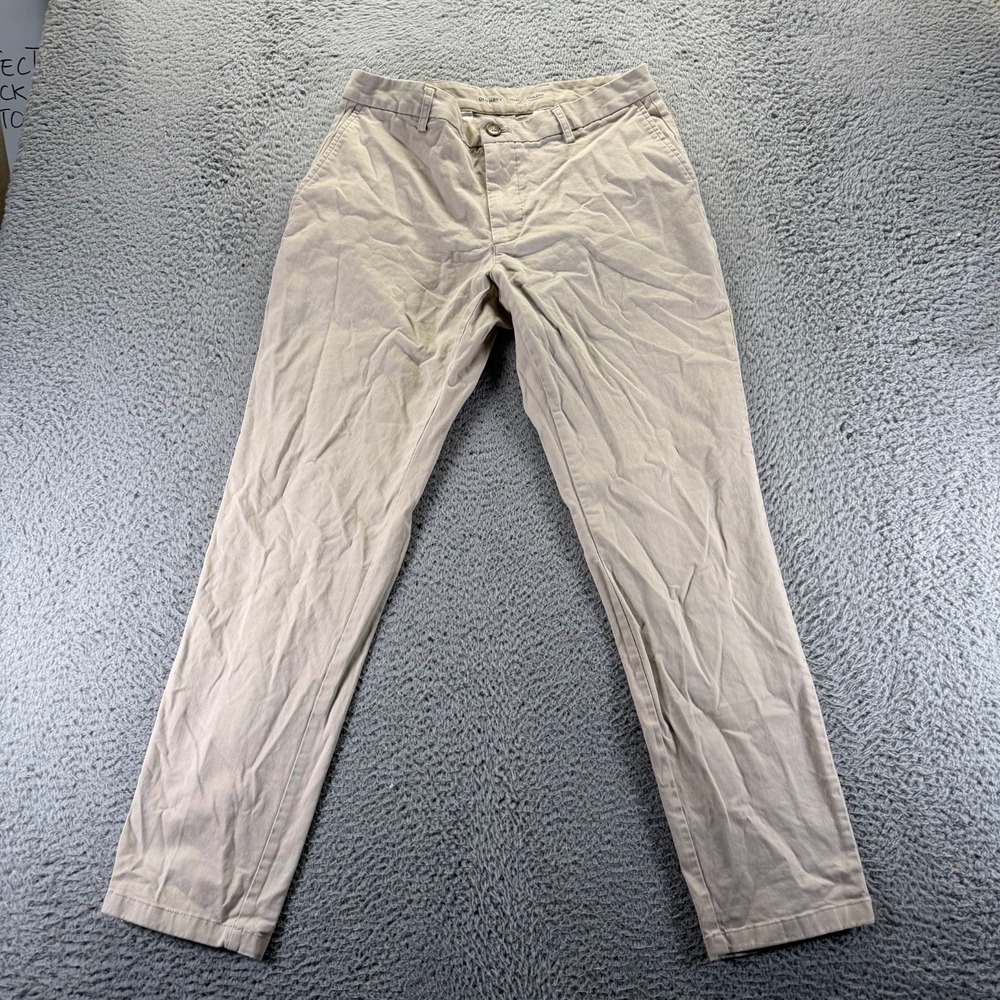 Old Navy Built-In Flex Pant Men 32x30 Beige Cotton Chino Straight Preppy Stretch